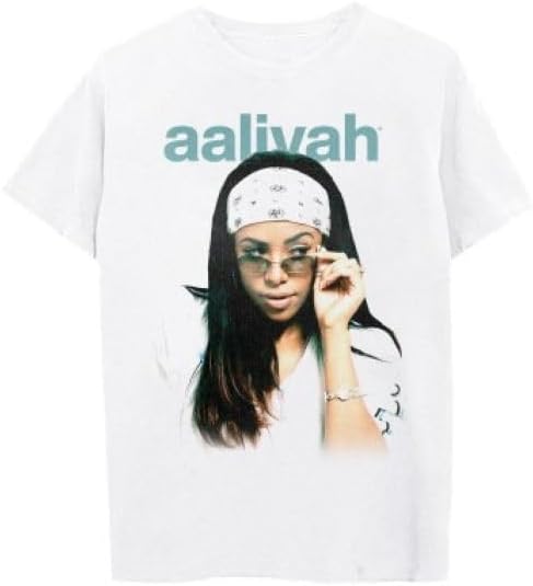 Aaliyah Unisex Adult Aaliyah Official Merch Glasses Bandana Short Sleeve Shirt