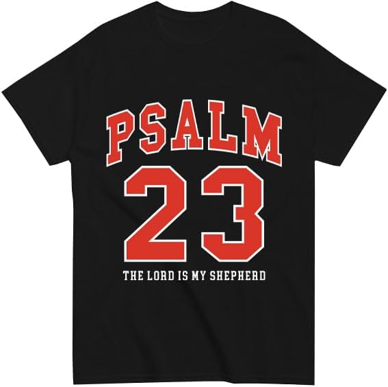 Psalm 23 Shirt The Lord is My Shepherd T-Shirt, Christian Faith Tshirt Short Sleeve V-Neck Crewneck Unisex Tees