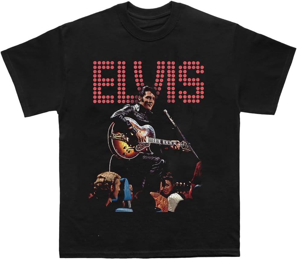 Elvis Presley Unisex Adult Official Elvis Presley Merch Guitar Stage T-Shirt