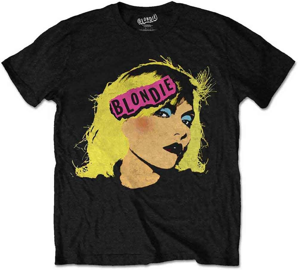 Blondie T Shirt Punk Band Logo Warhol Official Mens Black