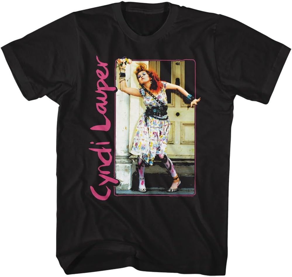 Cyndi Lauper Painted Dress Iconic Look Adult Short Sleeve T Shirt Vintage Style 80s Music Graphic Tees