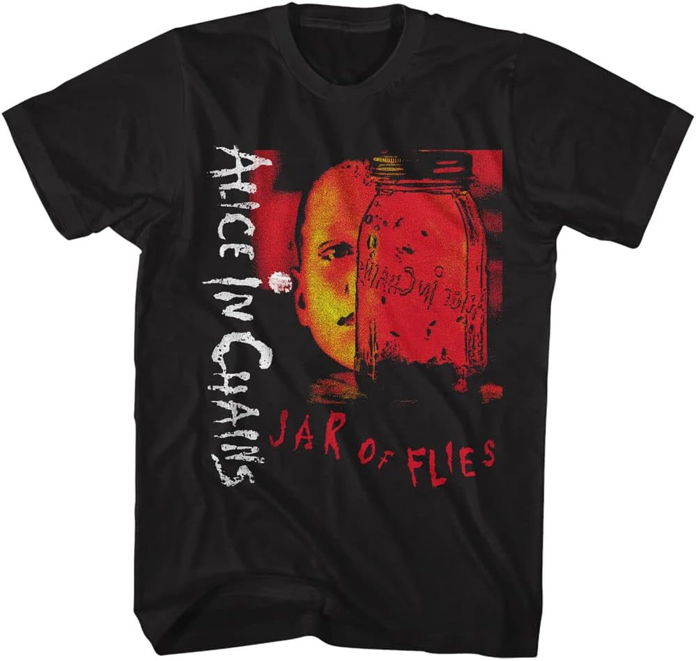 American Classics Alice in Chains Jar of Flies Graphic T Shirt Black | Officially Licensed Alice in Chains Merch, Designed and Printed in the USA, Unisex Men Women Graphic Tee, 90s Grunge