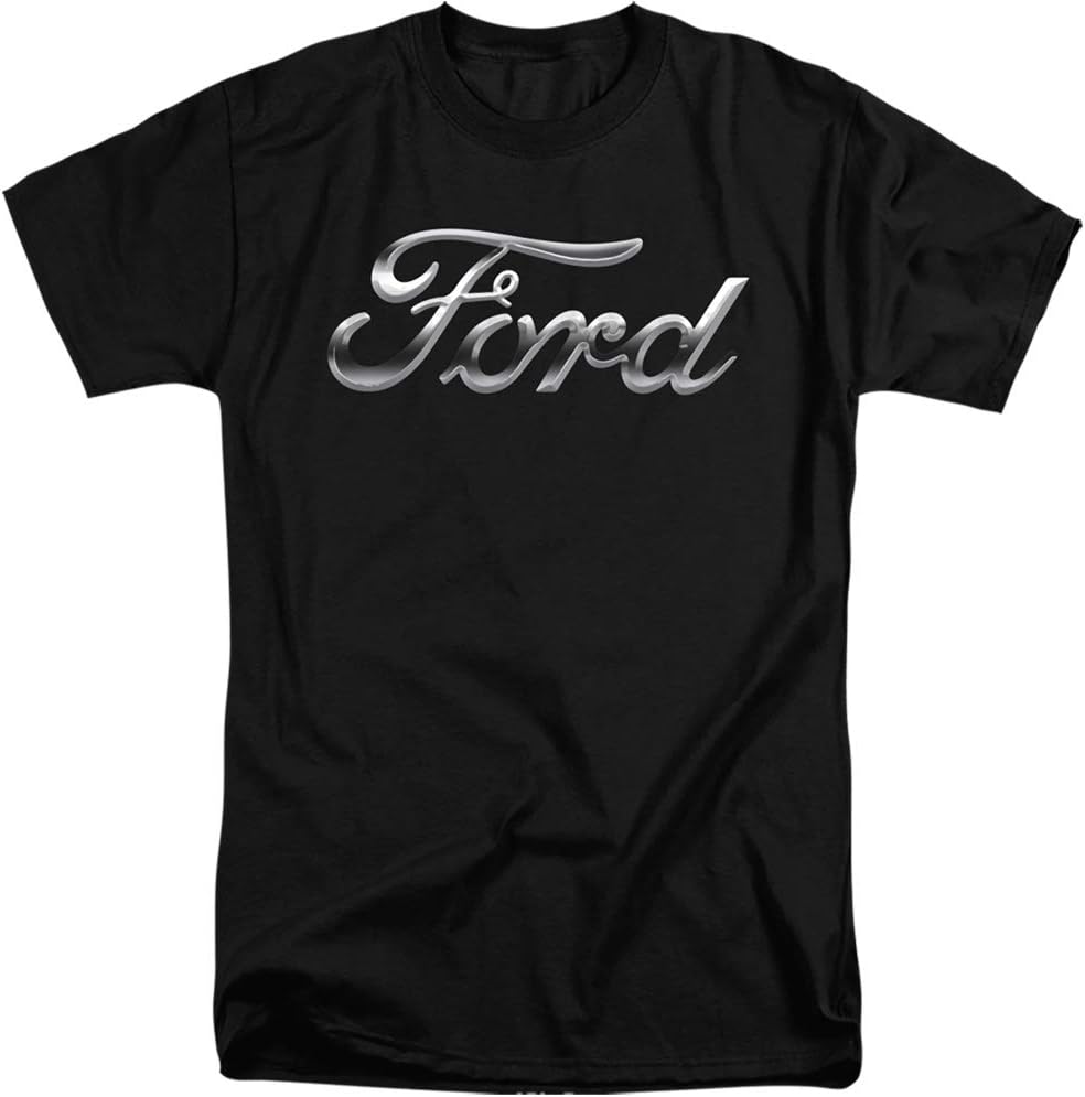 Ford Chrome Ford Logo Unisex Adult T Shirt for Men and Women