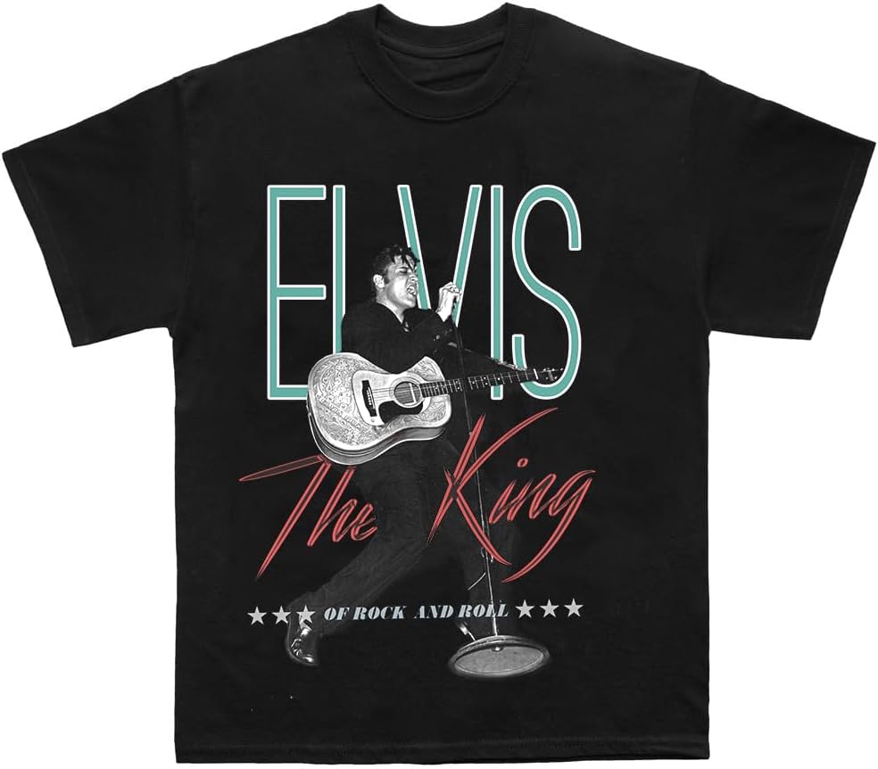 Elvis Presley Unisex Adult Official Elvis Presley Merch the King T-Shirt