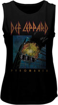 American Classics Def Leppard Pyromania Ladies Muscle Tank Top Black | Officially Licensed Def Leppard, Designed and Printed in the USA, Scoop Neck Muscle Tank, Sleeveless Vintage Style Rock