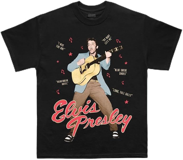 Elvis Presley Unisex Adult Official Elvis Presley Merch Iconic Lyric T-Shirt