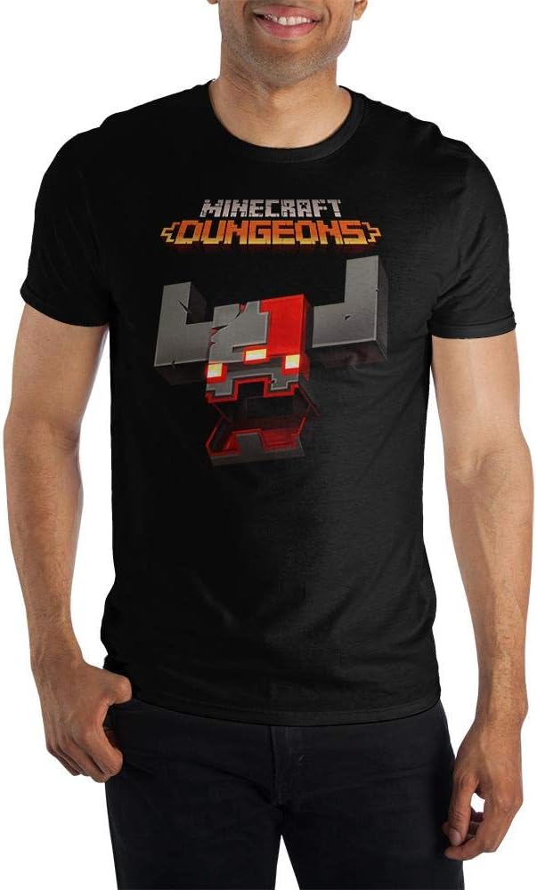Minecraft Dungeons Video Game Mens Black Short Sleeve Shirt
