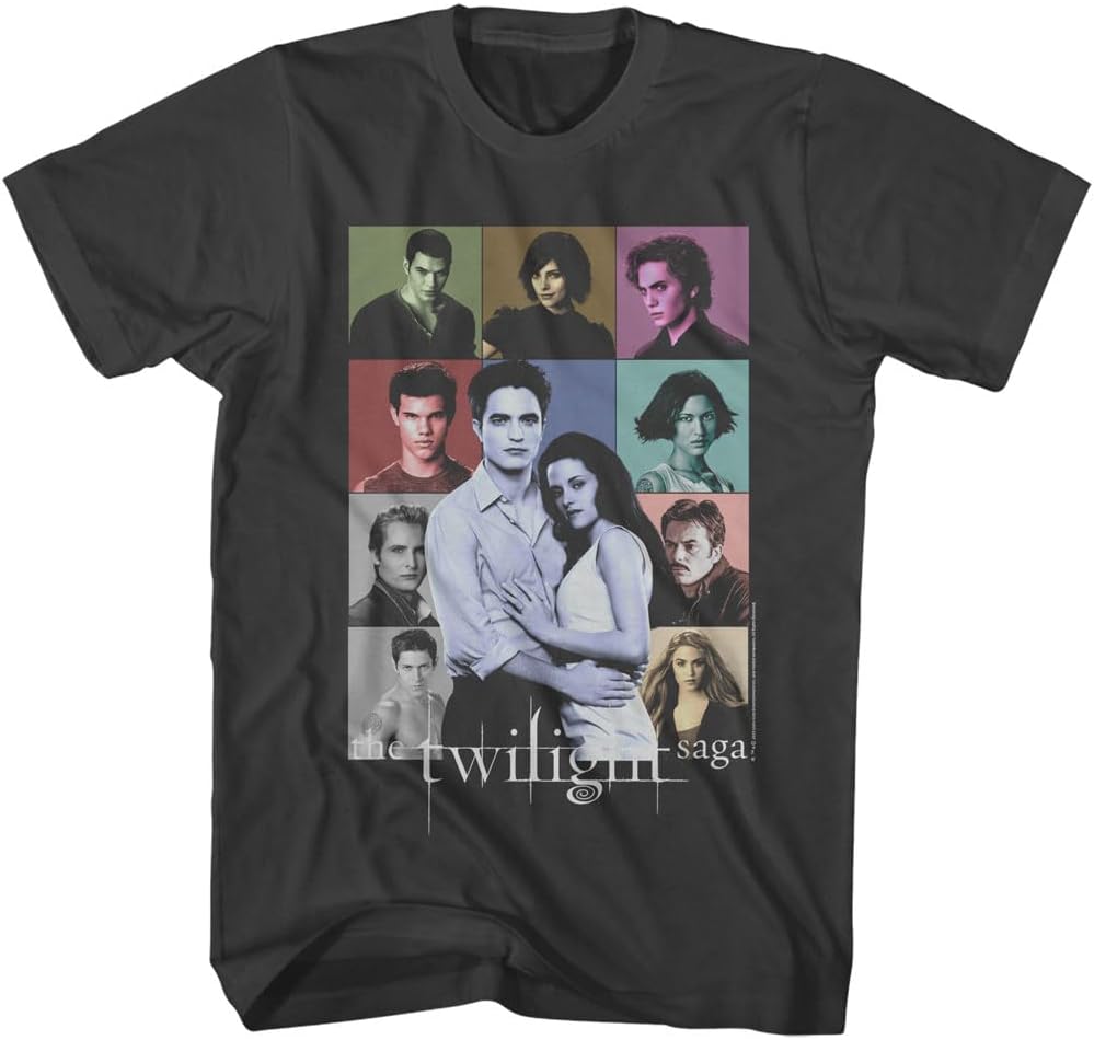 Twilight Cast Photos Adult Black Short Sleeve T Shirt Vampire Movie Vintage Style Graphic Tees