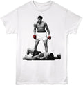 Muhammad Ali KO T Shirt for Men & Women - White Vintage Style Graphic Tee - Red Boxing Gloves T-Shirt