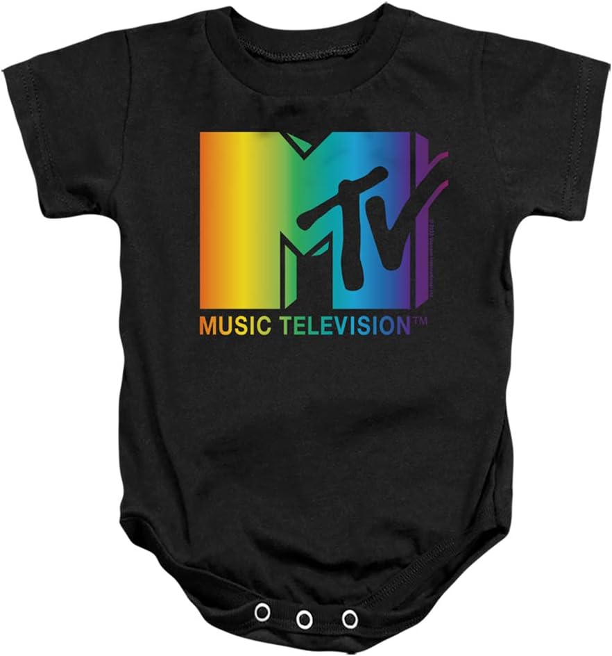 Popfunk MTV Rainbow Logo Infant Baby Boys & Girls Onesie Snapsuit