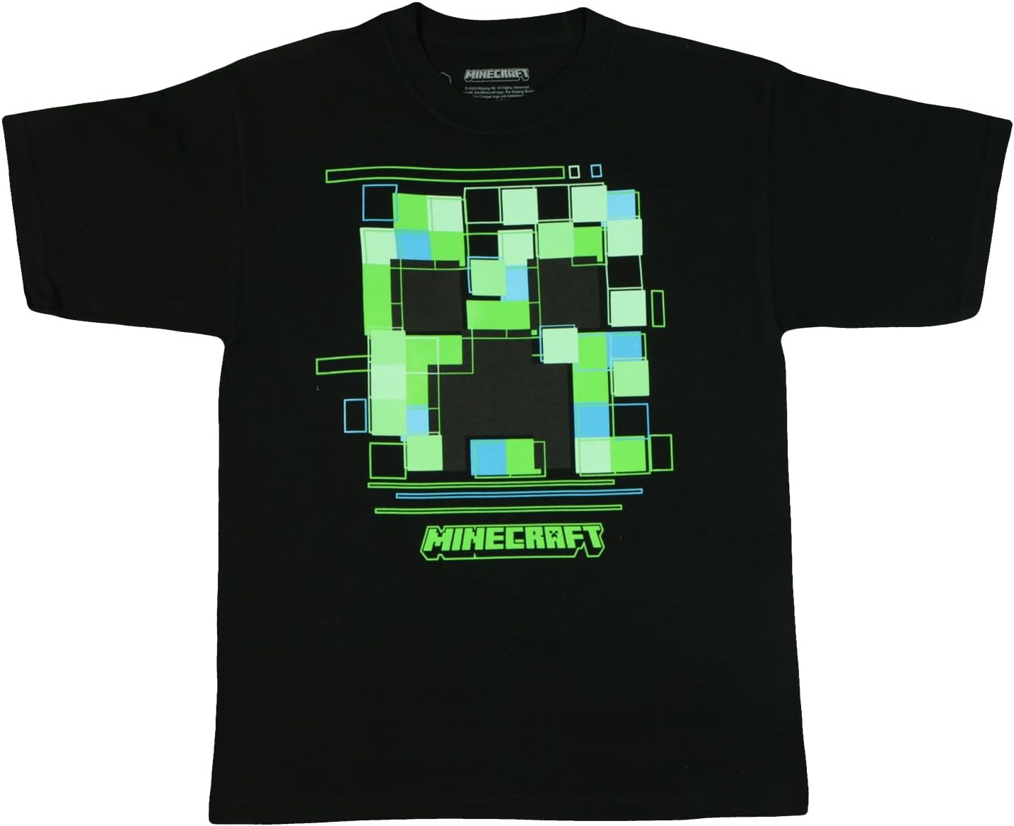 Minecraft T-Shirt Boys' Pixelated Face Design Kids Short Sleeve Tee