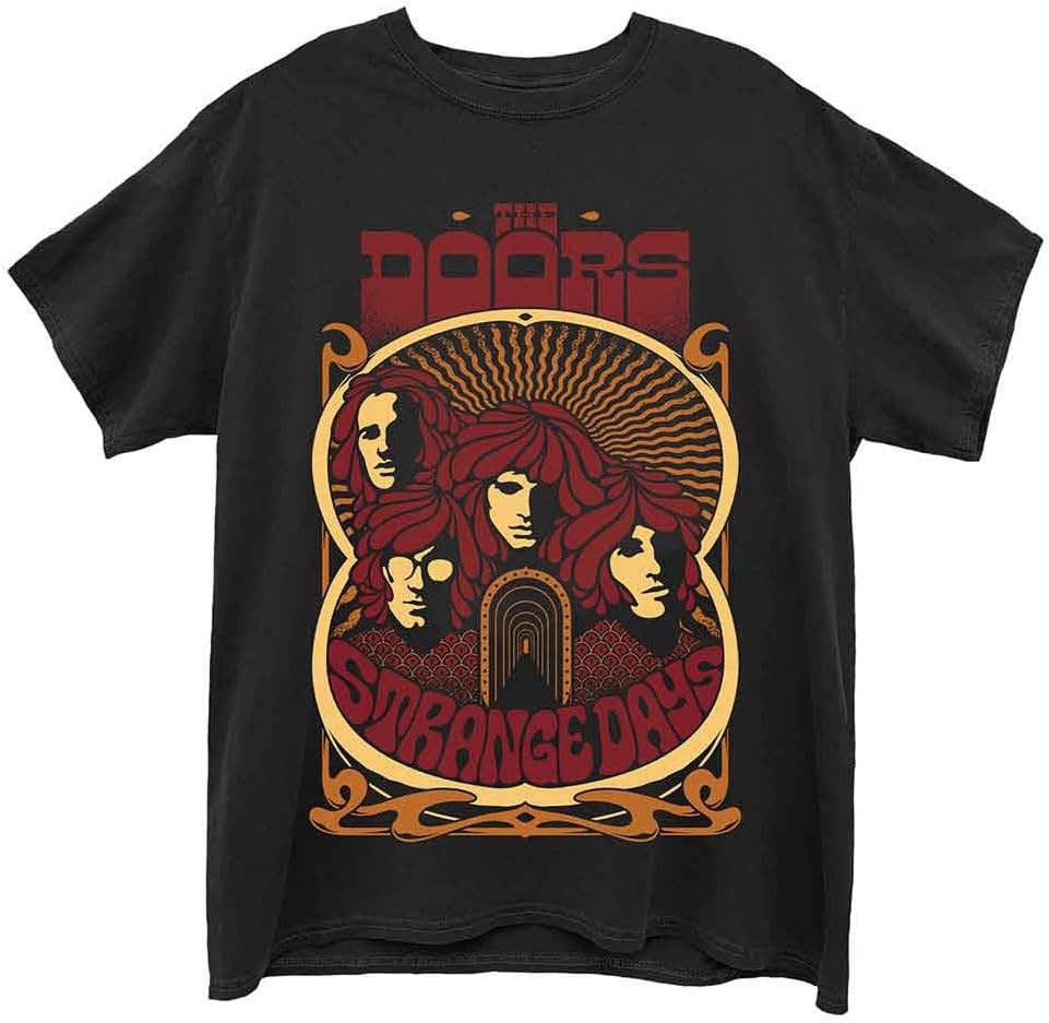 The Doors T Shirt Strange Days Vintage Poster Band Logo Official Mens Black