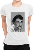 Audrey Hepburn Middle Finger Funny T-Shirt, Women's Tee