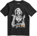 LYBL Men's Hollywood Marilyn Tattoo Money Tequila Graphic T-Shirt Black