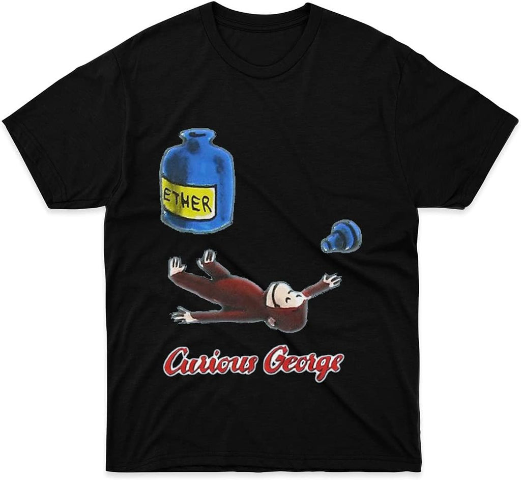Mens Womens Tshirt Curious George Breathes in Ether Shirts for Men Women Gift Fathers Day White