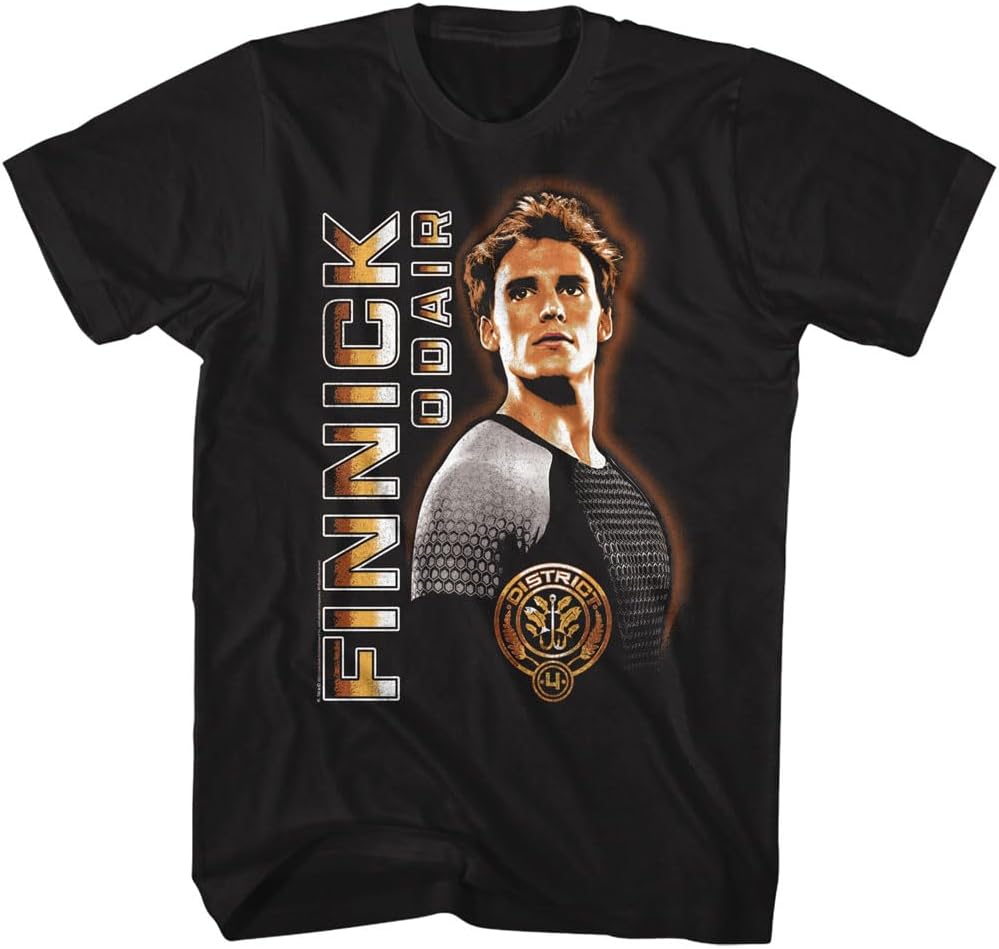 The Hunger Games Finnick Odair Adult Black Short Sleeve T Shirt Sci-fi Movies Graphic Tees