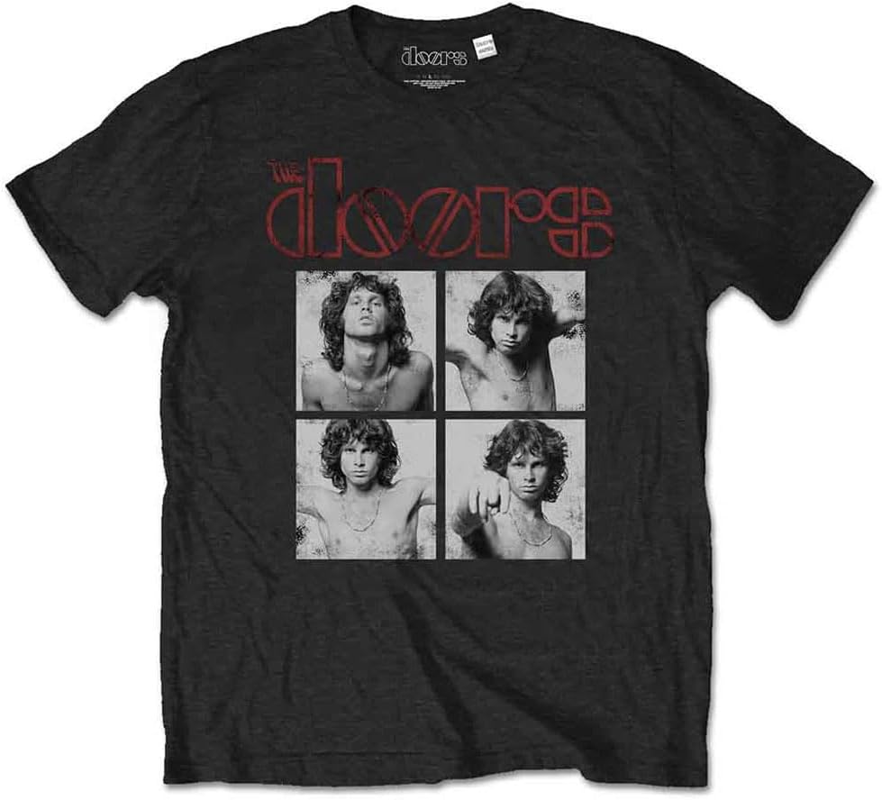 The Doors T Shirt Jim Morrison Boxes Band Logo Official Mens Black Size