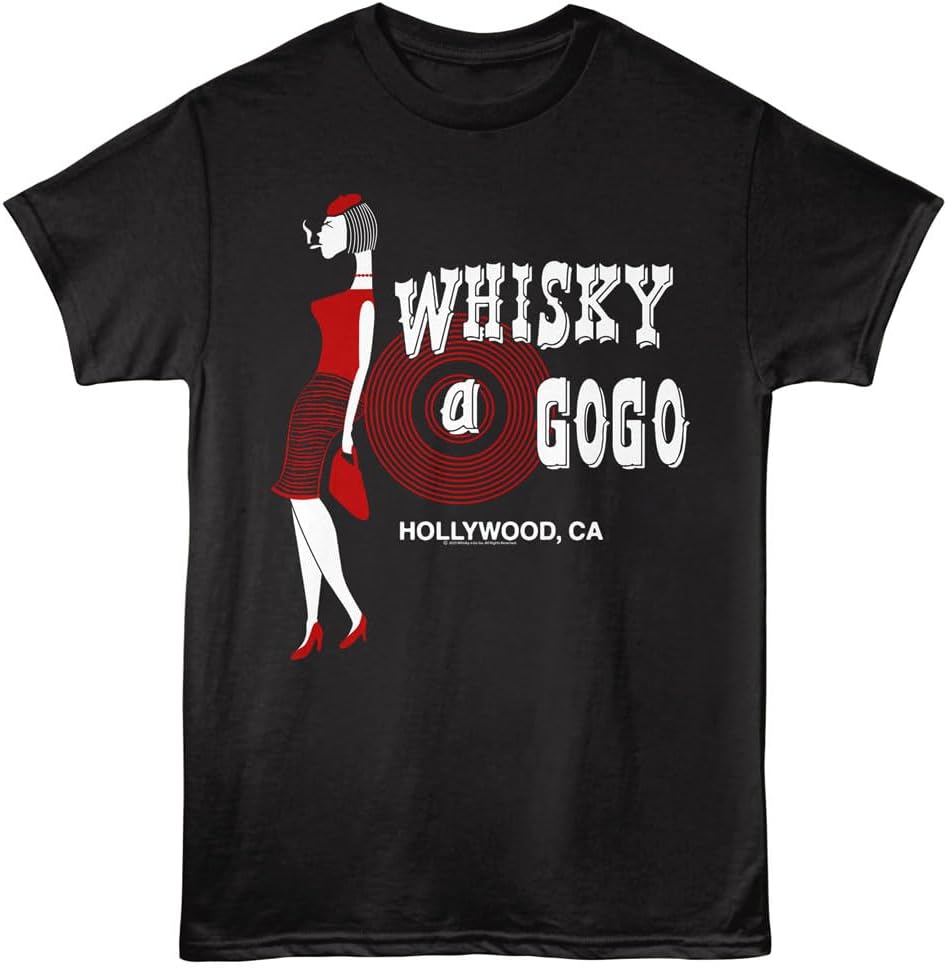 American Classics Whisky A Go Go Logo T Shirt - Sunset Strip Rock Tee Black | Officially Licensed Whisky A Go Go Front-Print Graphic Tee - Unisex Crew Neck Short Sleeve 100% Cotton for Men & Women