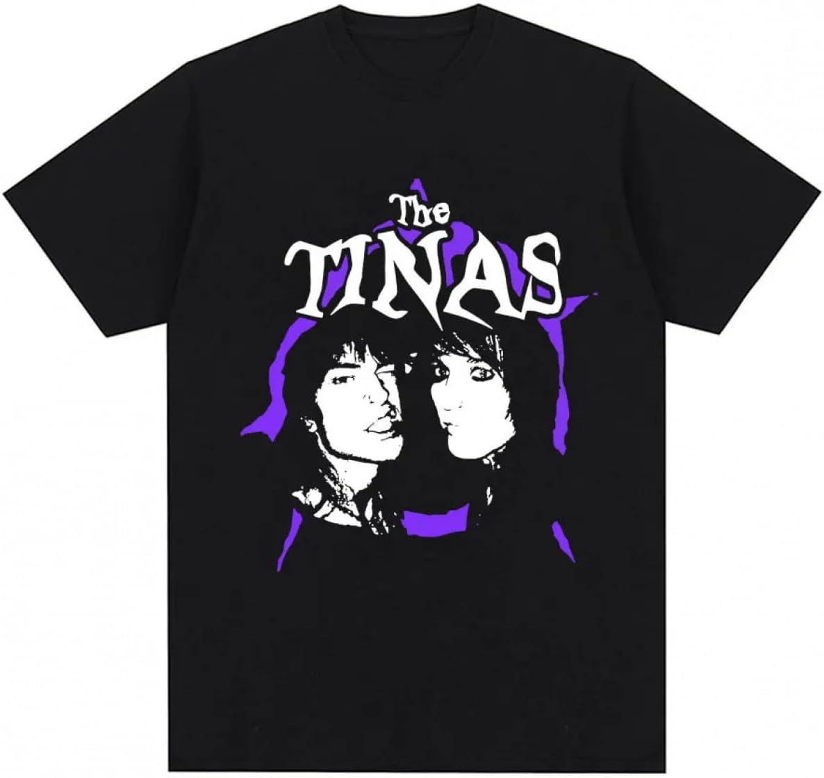 Vintage Emo Music Duo Graphic Tee Retro Punk Streetwear with Purple Splash - 100% Cotton Crewneck Shirt