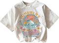RoseSeek Girl's Graphic Print Tee Shirt Round Neck Short Sleeve T Shirts Summer Cute Trendy Tops