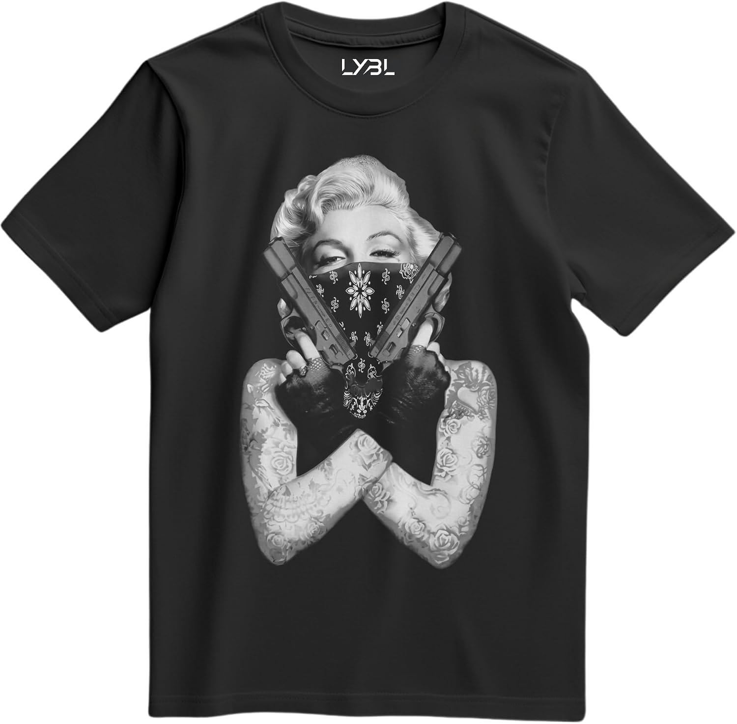 Rockabilly Monroe Outlaw Hustle Style Sugar Skull Inspired Marilyn Icon Tee