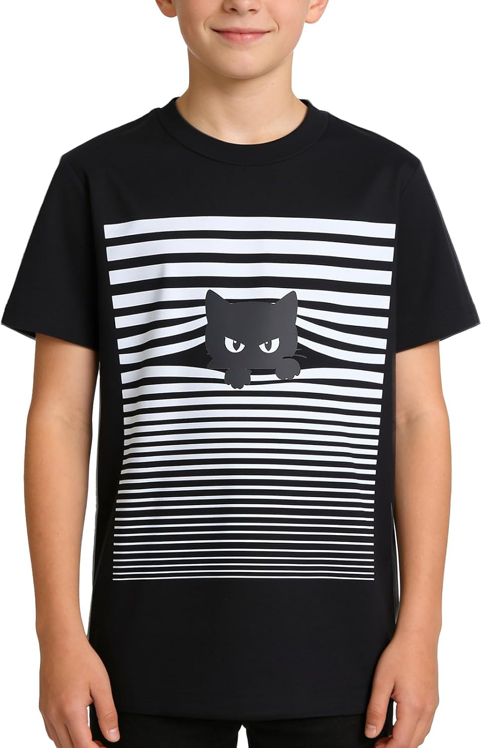 Boys Short Sleeve T Shirts Kids Summer Crewneck Tops Loose Fit Basic Tees for 8-12 Years