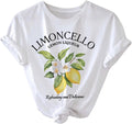 SweatyRocks Women's Lemon Shirts Letter Fruit Printed Graphic Tees Short Sleeve Casual T-Shirt