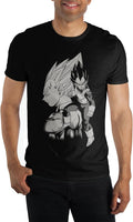 Dragon Ball Z Vegeta Black and White Character Art Men's Black T-Shirt