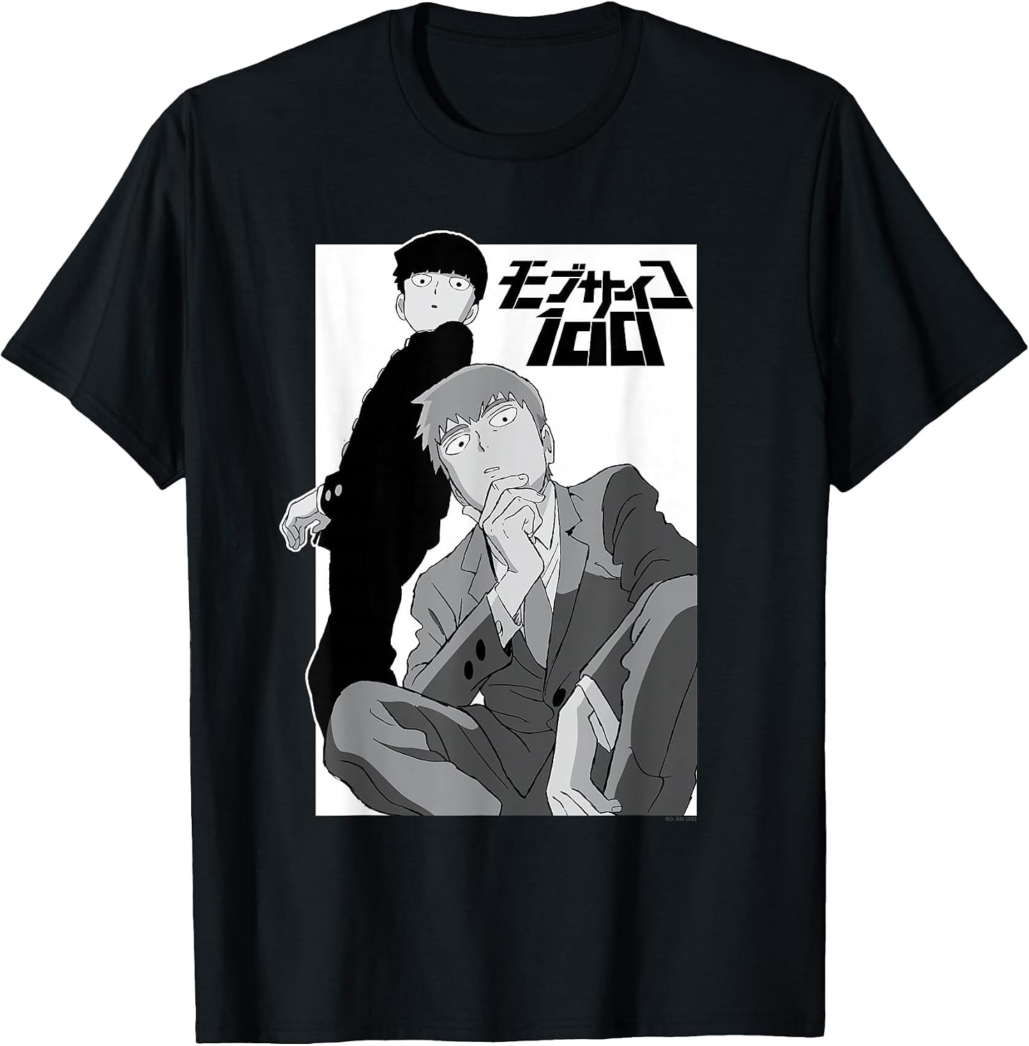 Mob Psycho 100 Black and White Shigeo and Arataka Anime T-Shirt