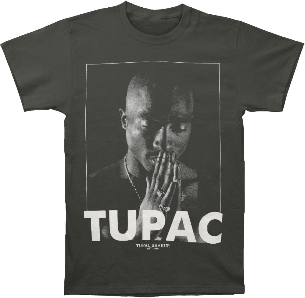 Tupac Men's Praying Charcoal HTHR T-Shirt Charcoal Heather