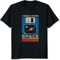 I Need More Space Shirt Retro Floppy Disk Space Illustration Graphic Tee Vintage Computer Disk with Planet