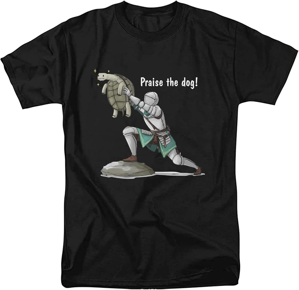 Praise The Dog! Video Game Meme Shirt for Mens Women Fans Gamer Black