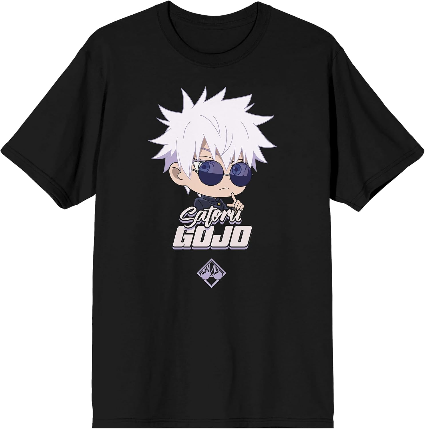 Jujutsu Kaisen Chibi Gojo Adult Black Crew Neck Short Sleeve T-shirt