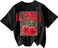 RoseSeek Women's Funny Cherry Graphic Tees Short Sleeve Crew Neck Going Out Summer Tops Tshirts Shirts