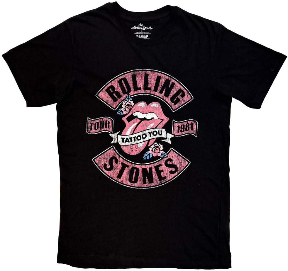 Men's Rolling Stones Tour 1981 Tattoo You T-Shirt Black