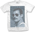 Queen Freddie Mercury in Shades T-Shirt - White (Large)