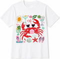 Crab Blowing Bubble T-Shirt, Funny Beach Nautical Graphic Tee, Summer Vacation Gift