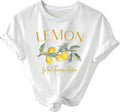SweatyRocks Women's Lemon Graphic Tees Crew Neck Short Sleeve T Shirt | Fruit Graphic, Lemon T Shirt, Summer Casual T Shirts, Going Out Tops, Streetwear Shirts