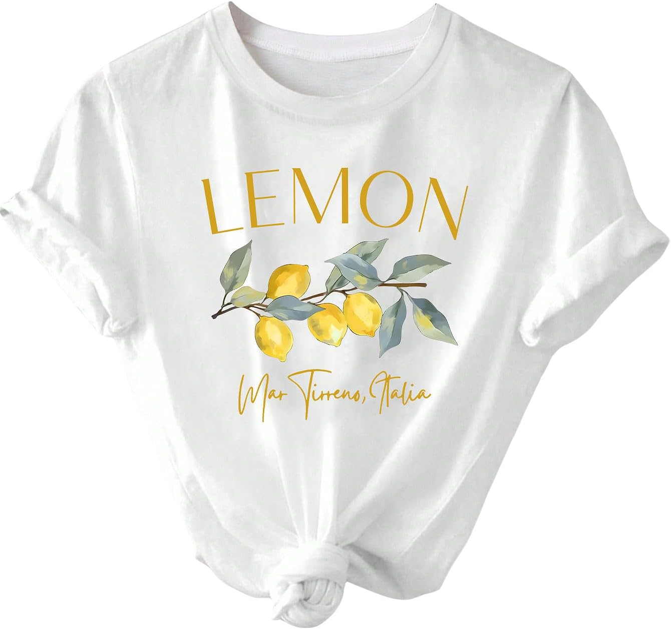 SweatyRocks Women's Lemon Graphic Tees Crew Neck Short Sleeve T Shirt | Fruit Graphic, Lemon T Shirt, Summer Casual T Shirts, Going Out Tops, Streetwear Shirts