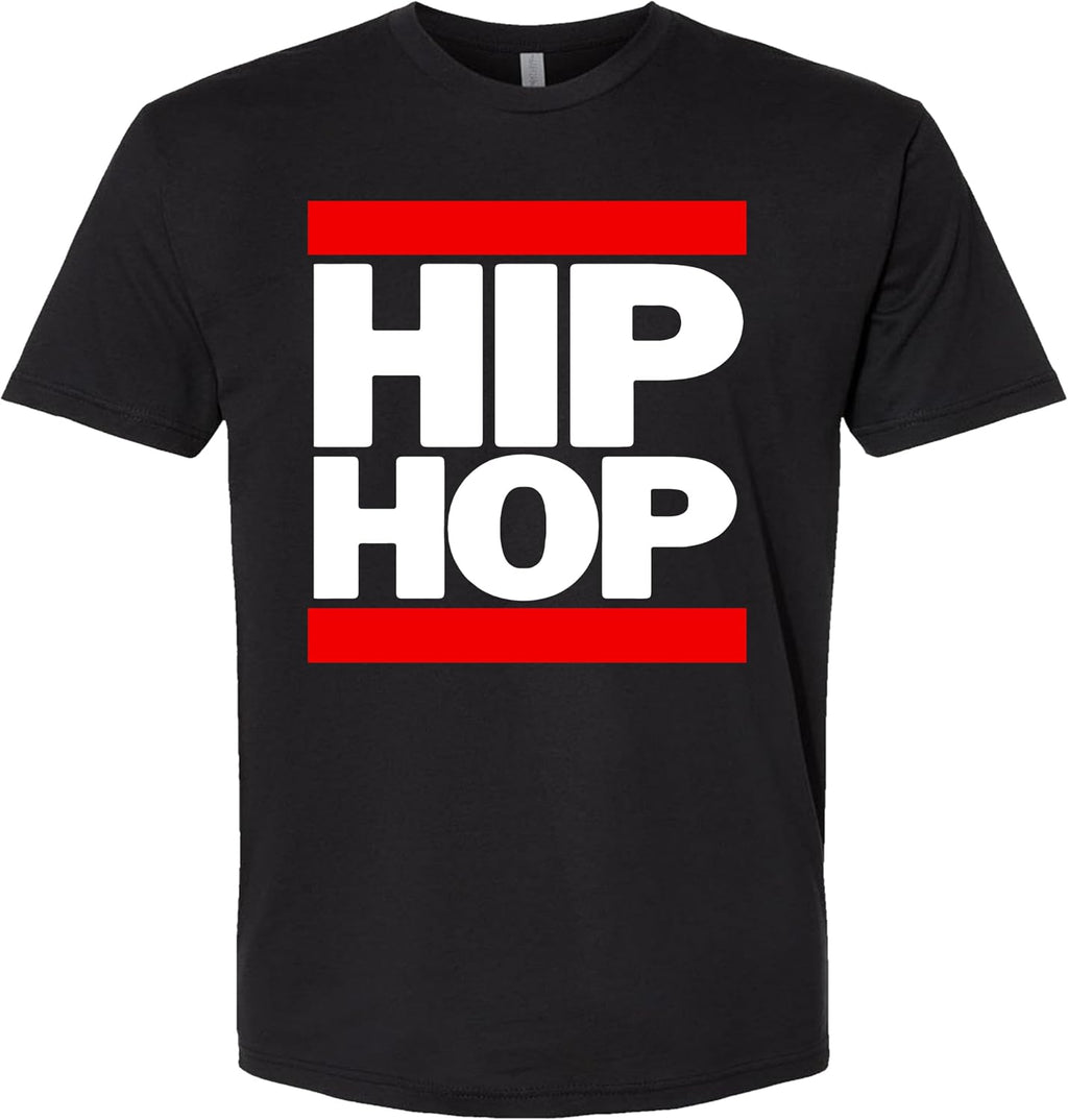 Hip Hop with 2 Red Lines Music T-Shirt Classic Streetwear Tee Trendy Design