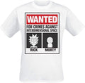 RICK AND MORTY T Shirt Mens | Wanted Poster White Top | Short Sleeve Cotton Tee