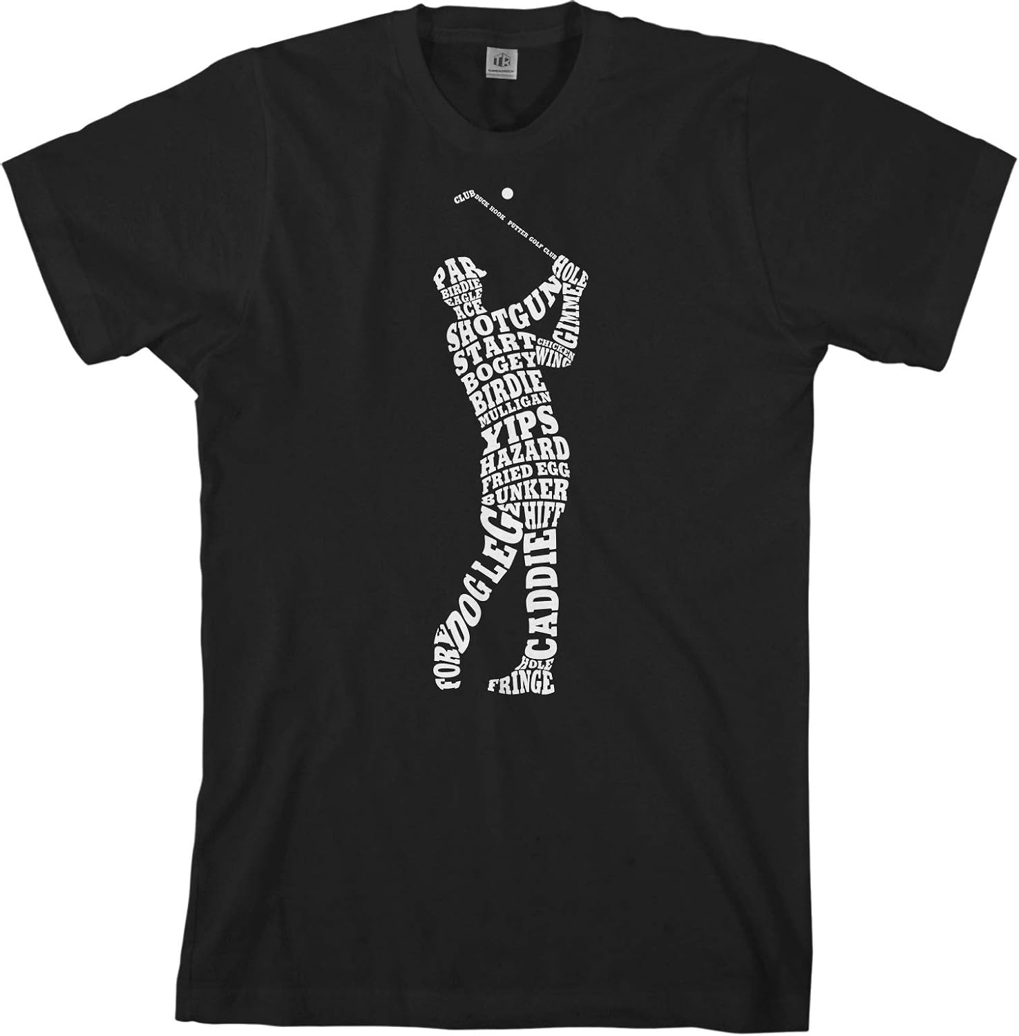 Threadrock Men's Golf Golfer Typography T-Shirt