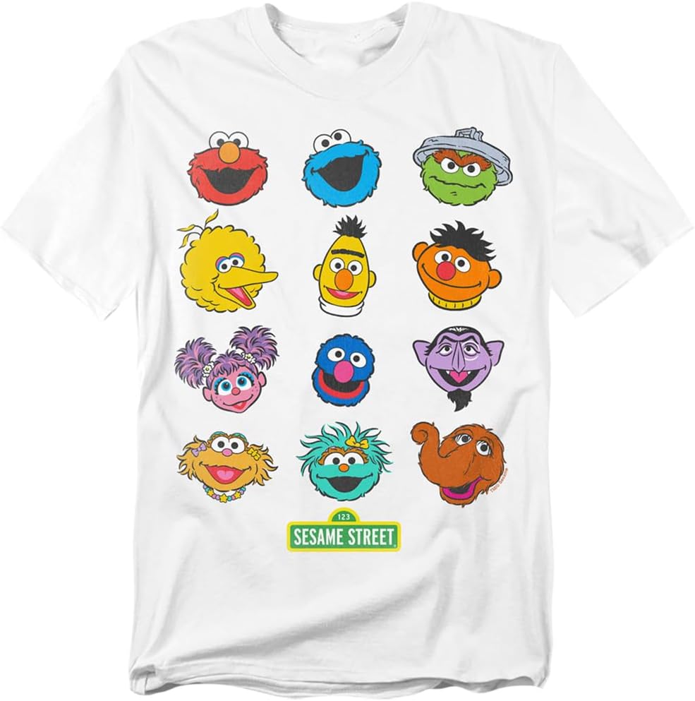 Popfunk Sesame Street Character Heads Unisex Adult T Shirt