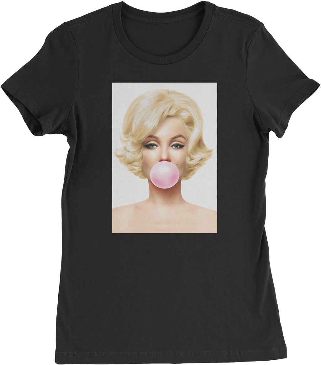 Expression Tees Ms. Monroe Pink Bubble Gum American Icon Womens T-Shirt, Soft Cotton, Graphic Tee