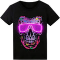 Sound Activated LED T-Shirt for Men Glow in The Dark Light Up Rave Shirt