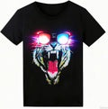 Sound Activated LED T-Shirt for Men Glow in The Dark Light Up Rave Shirt