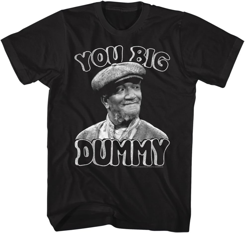 American Classics You Big Dummy Sanford and Son T Shirt Black | Officially Licensed Sanford and Son, Fred Sanford, Redd Foxx, Designed and Printed in the USA, Vintage Style Tee, Crewneck