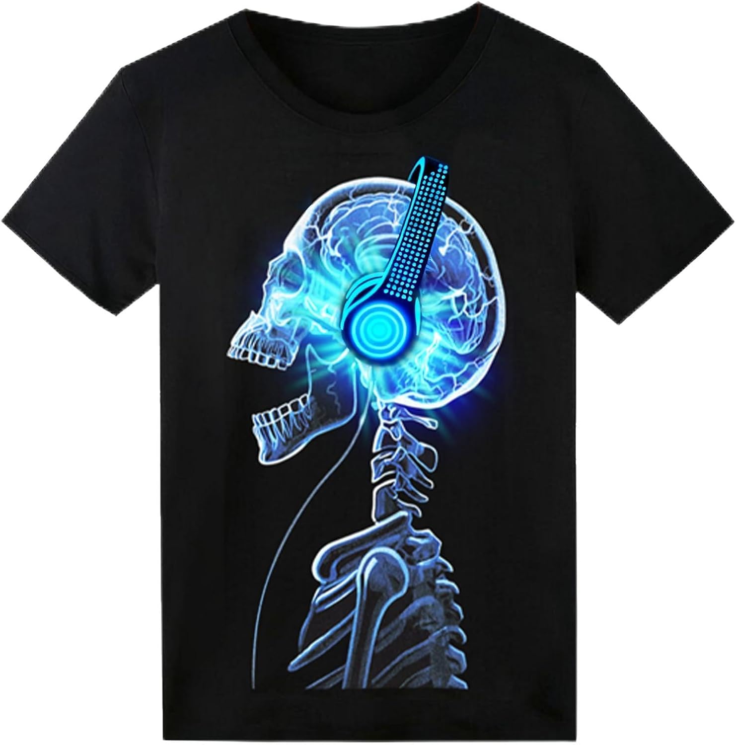 Sound Activated LED T-Shirt for Men Glow in The Dark Light Up Rave Shirt