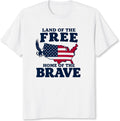 Land of The Free Home of The Brave Shirt Patriotic USA Map Eagle American Flag 250th Anniversary Graphic Tee