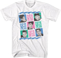 American Classics New Kids On The Block Photo Grid T Shirt White | Officially Licensed NKOTB Merch, Designed and Printed in USA, Unisex Crewneck Graphic Tee, Vintage Style, 90s Boy Band